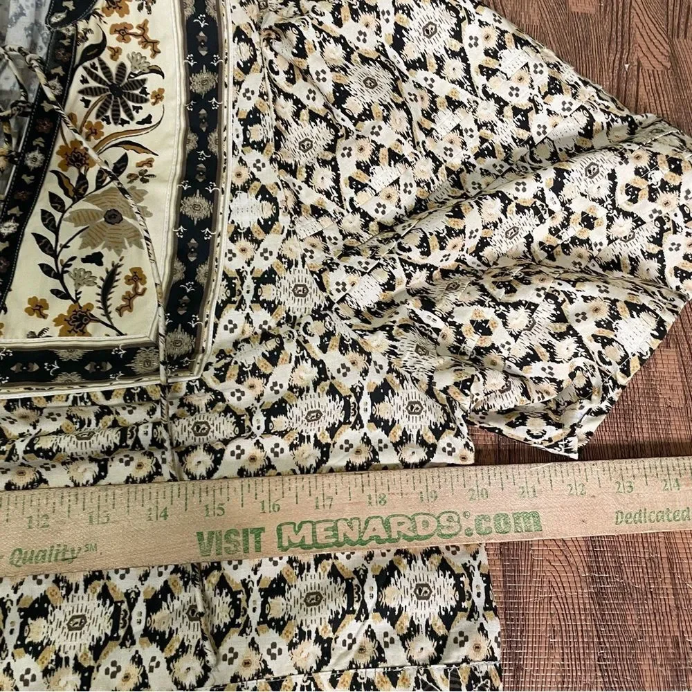 Anthropologie Puff Sleeve Lace Boho‎ Western peasant blouse size Small